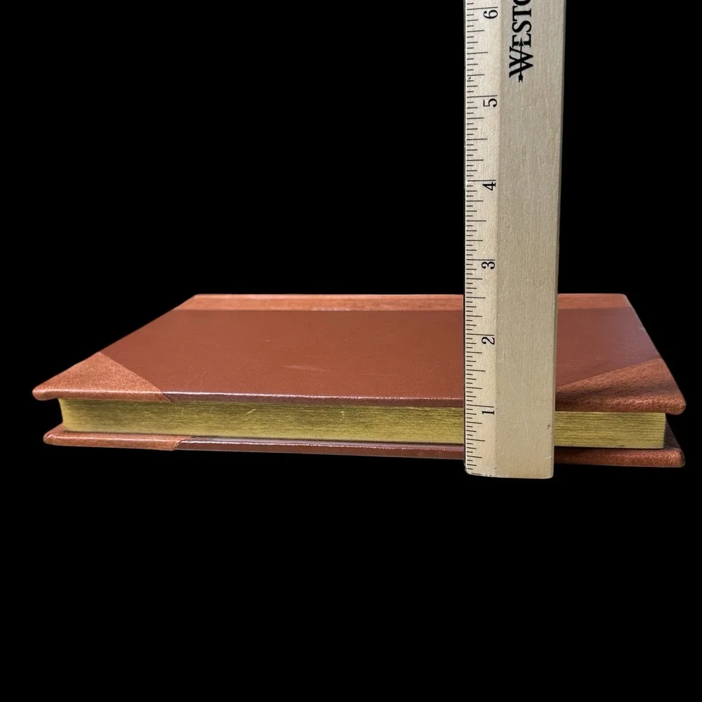 ArtWorks International Brown Leather Lined Journal Gold Gilt Edge Ribbon